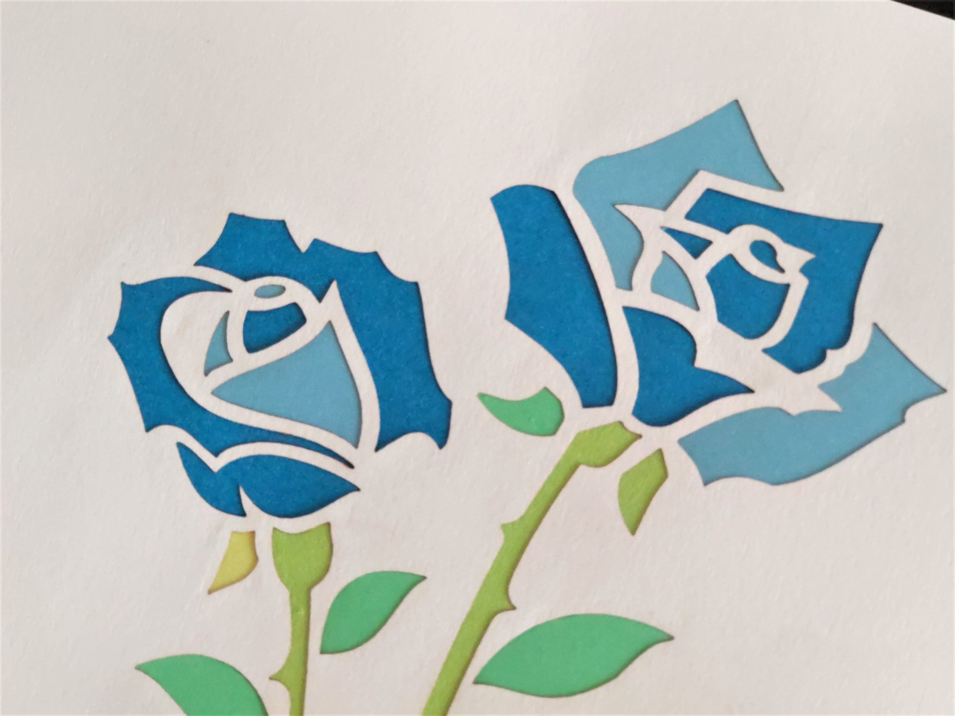 青薔薇 切り絵 | Pay ID