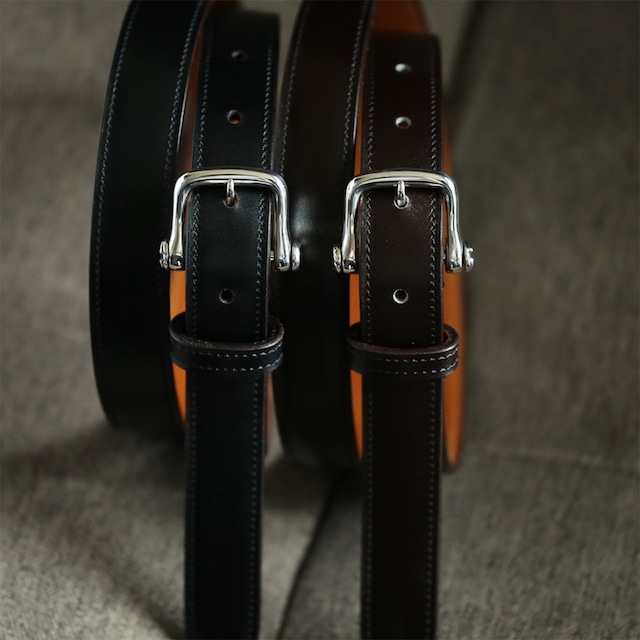 【STERLING SILVER BUCKLE】NARROW CALF BELT　シルバー９２５製バックル　ナローカーフベルト