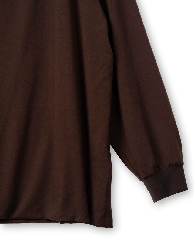 TAN/26SS-19 SMOOTH JERSEY DOUBLELONG TOP BROWN