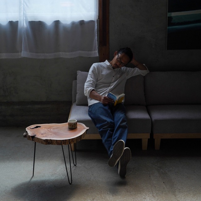 欅の輪切り 一枚板  コーヒーテーブル サイドテーブル（高さ・カラー変更無料）