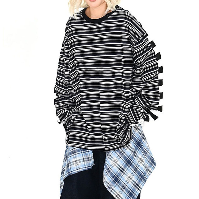 ミックスピッチボーダービッグカットソー
 1col   R01680