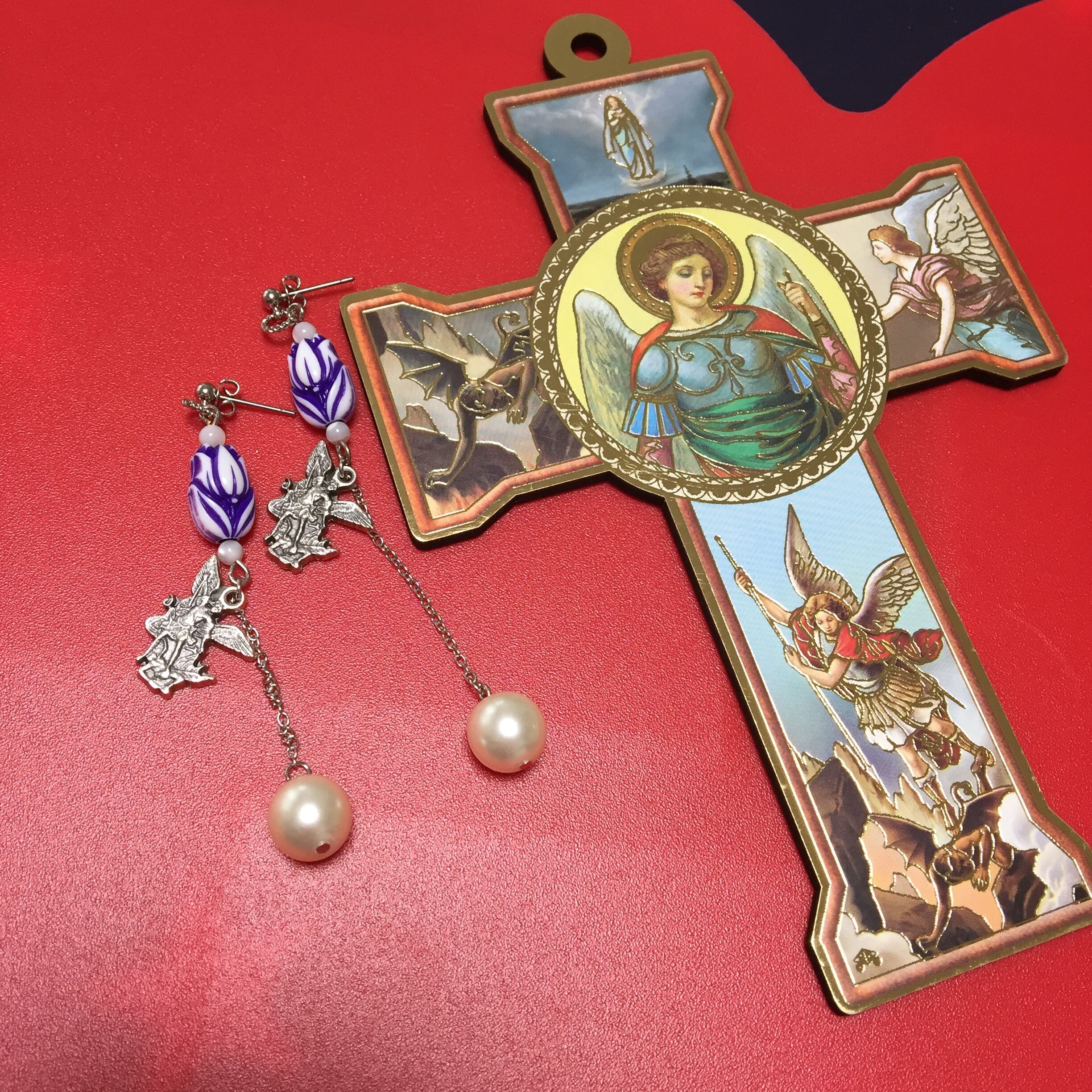 パリヴィンテージパーツと大天使ミカエルのピアス | Snder・devee