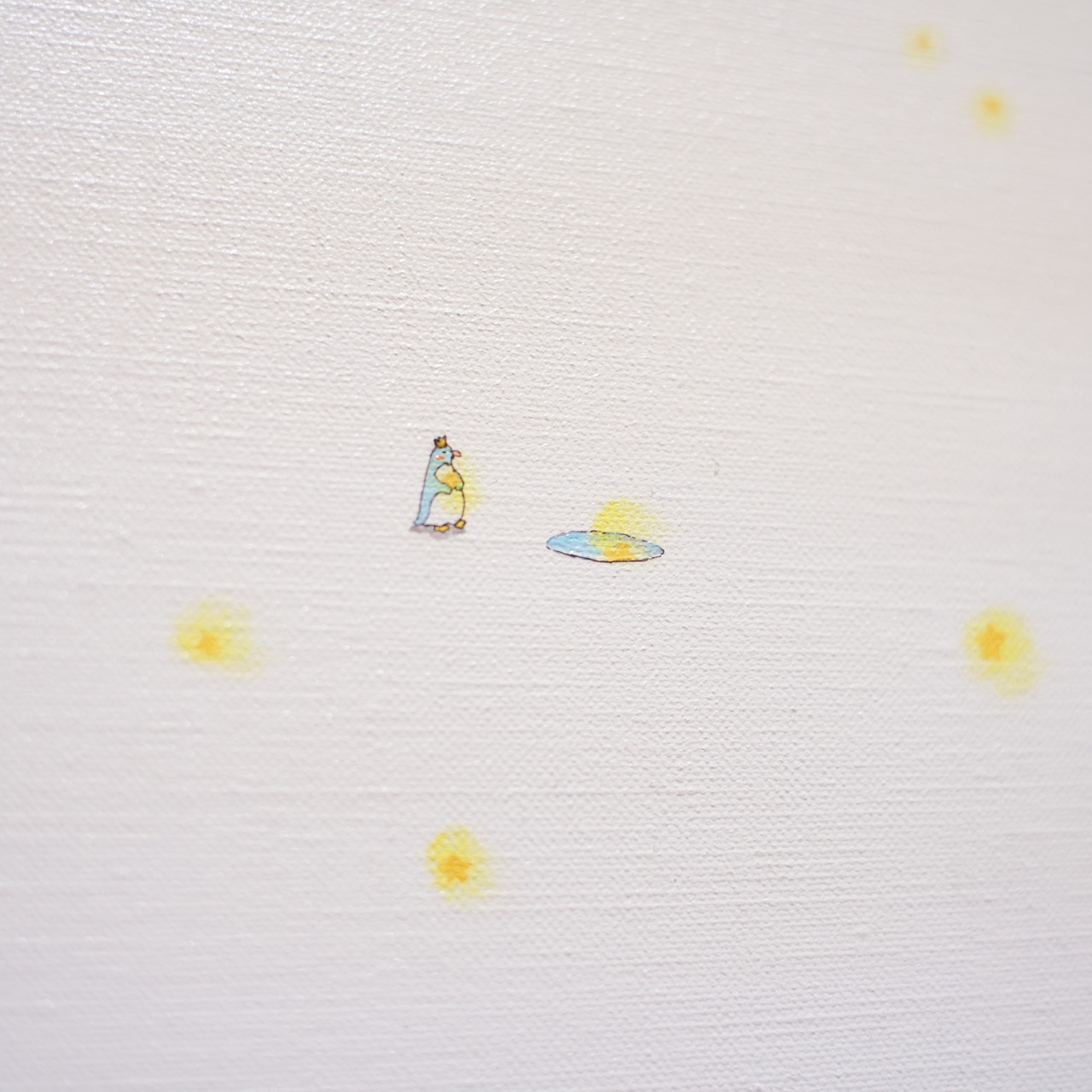 「星拾いのペンギン」詩太原画｜直筆言葉のパネル付き