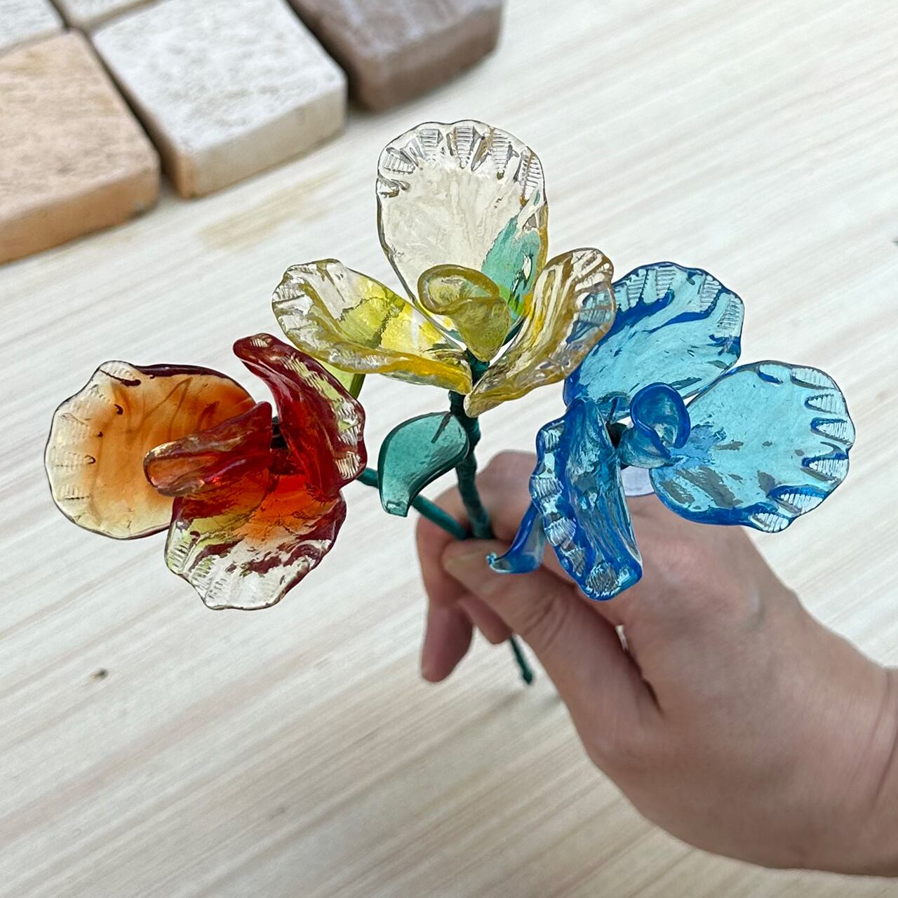 Item980 【キット】ヴェネチアンガラス ローズ ガラスの薔薇 Sサイズ