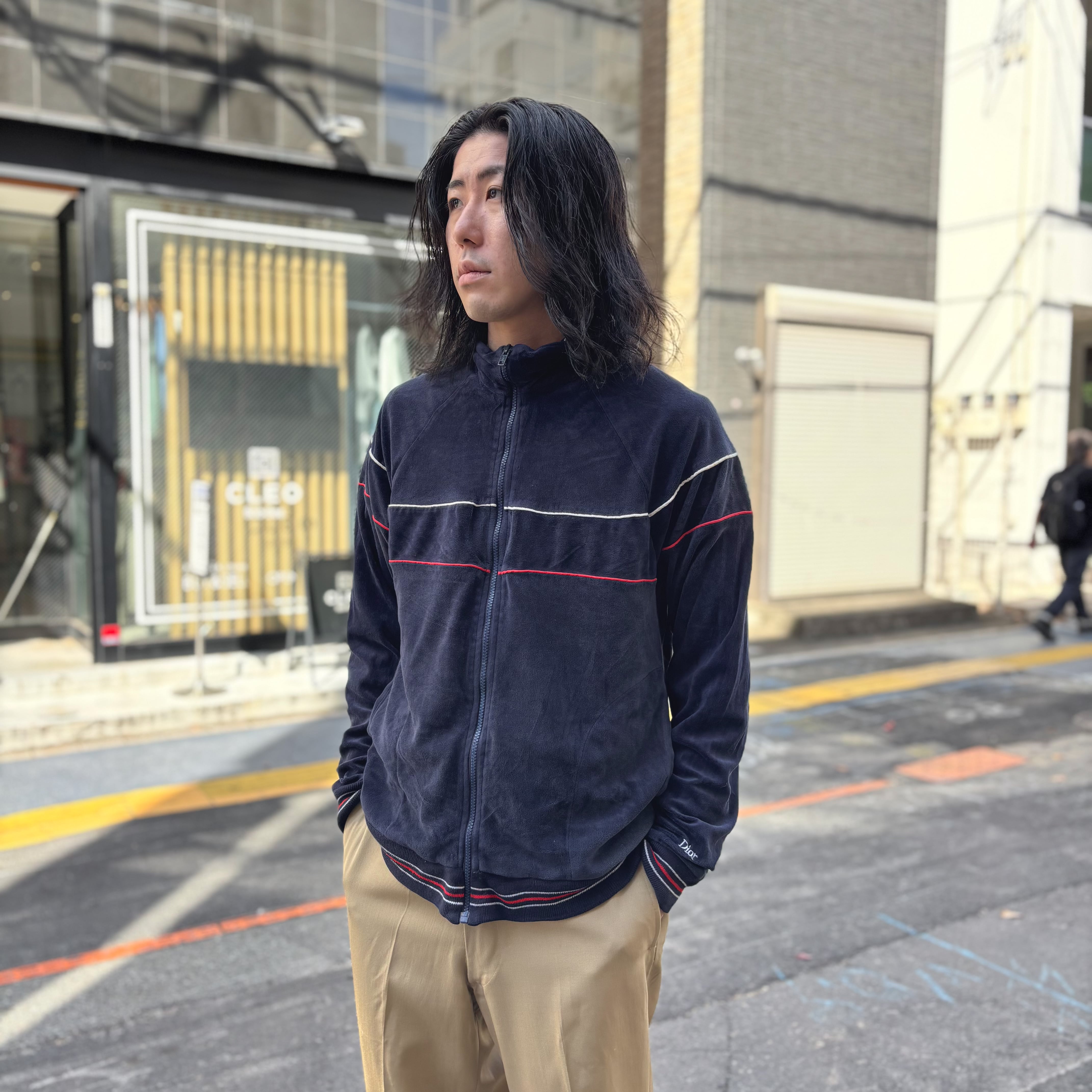 90s クリスチャンディオール　ヴィンテージ　ベロアジャージ　トラックジャケット 90's Christian Dior Velour Track Jacket L / クリスチャン