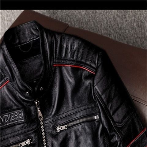 最高級・希少44】ヒューゴボス シングルライダース 背面ロゴ 羊革