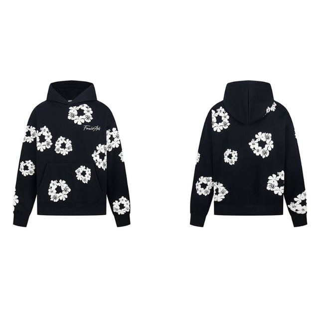 flower circle design hoodie　フラワーサークルデザインフーディー　J1630