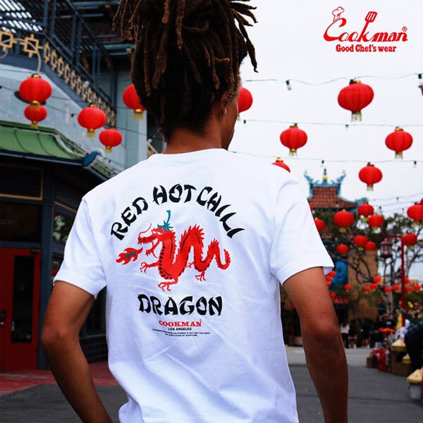 Cookman T-shirts Chili Dragon WHITE クックマン Tシャツ チリ