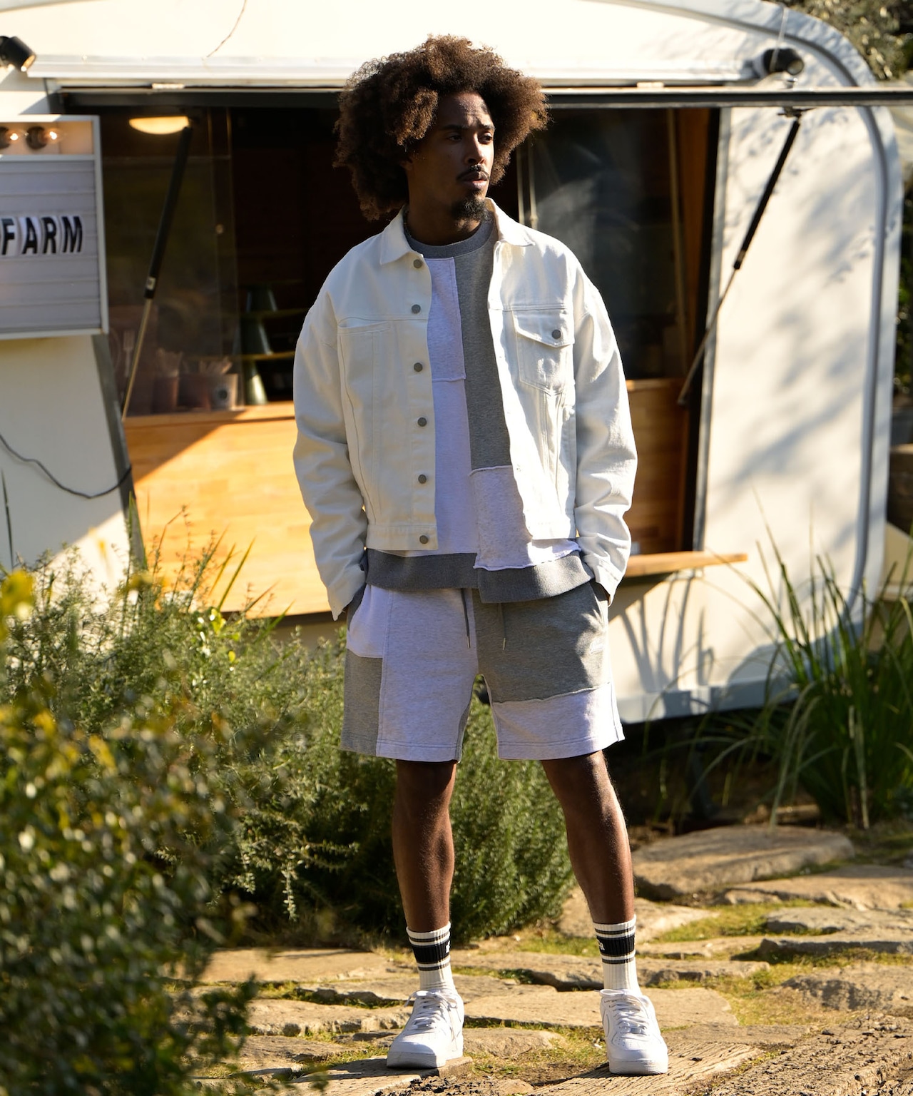 【#Re:room】COLOR PATCHWORK SWEAT SHORTS［REP239］