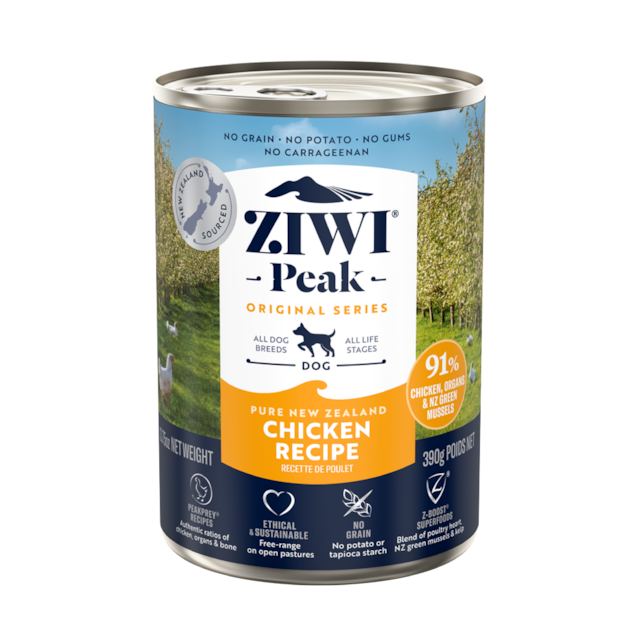 ZIWI Peak (ジウィ ピーク) ドッグ缶 チキン 390g｜全犬種・全年齢対応 【正規品】