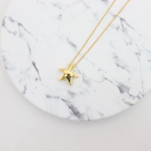 スターデザインネックレス 韓国デザイン 星のデザイン ゴールドのチェーン 軽い付け心地 シンプルアクセ GOLD 40cm アジャスターが5㎝  bittersweet