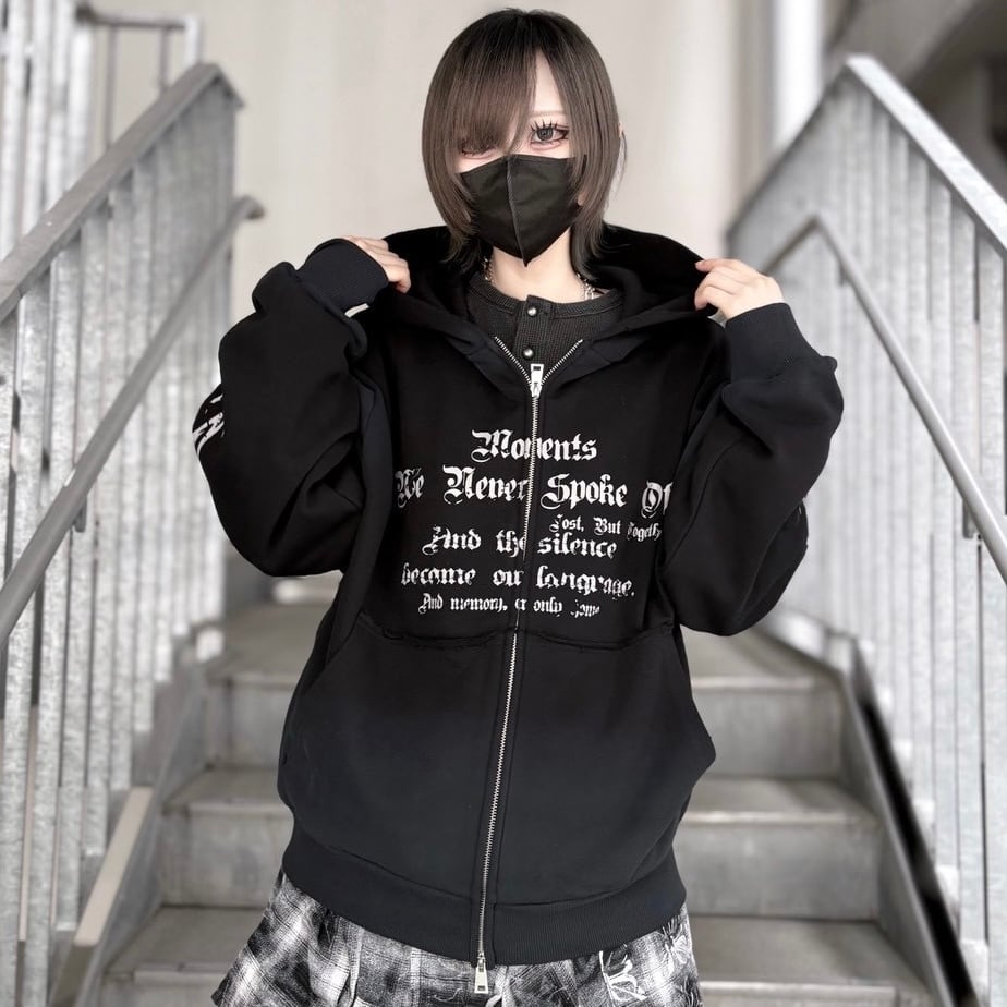 【CANDY SELECT】スプレーZIPパーカー 230327 サブカル 地雷系 グランジ ストリート メンズ レディース ユニセックス