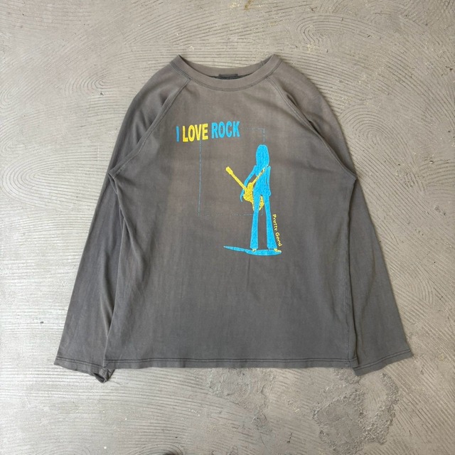 Raglan print design long sleeve T-shirt