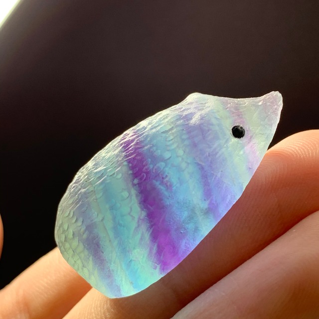 100ブルー×ブルーグリーン×グリーン×パープルフローライトハリネズミさん