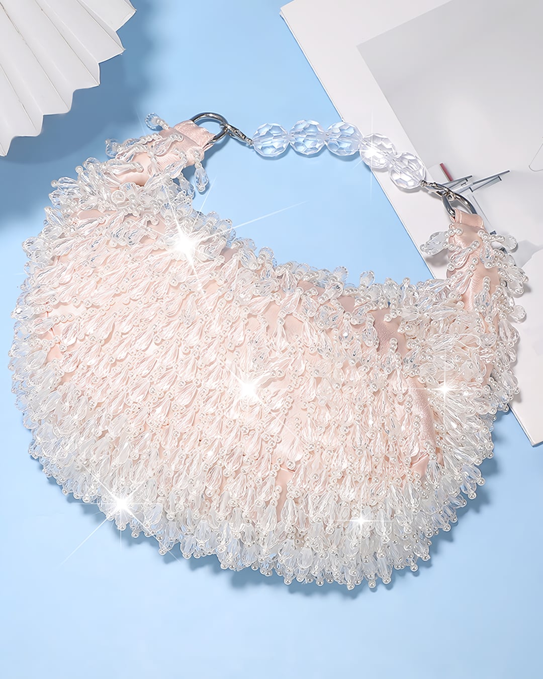 クリアビーズクレセントハンドバッグ(2 colors) 2506137