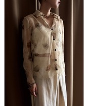 pressed flower sheer shirt-4730-6