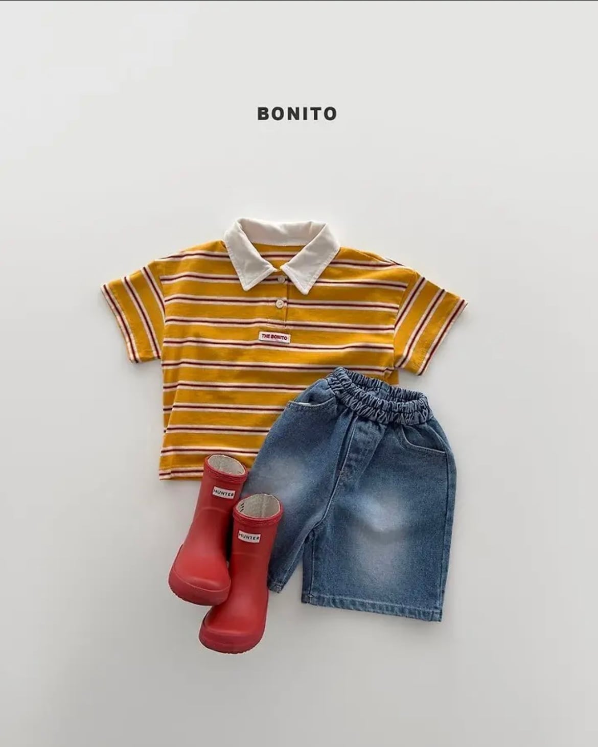 ストライプコッラーレT/BONITO