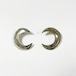 Vintage 925 Silver Crescent Moon Pirced Earrings