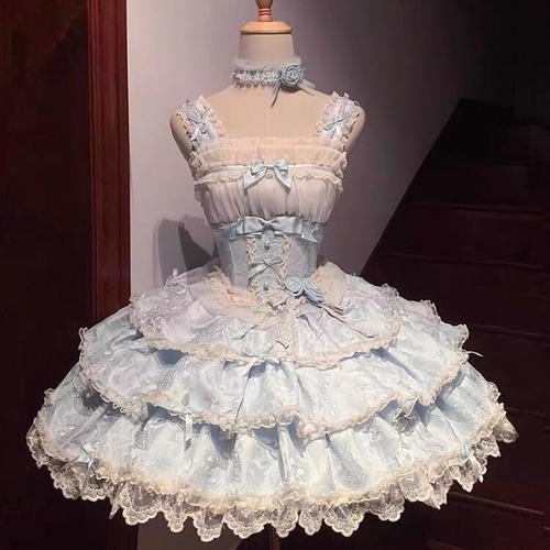 ゆめかわ♡全2カラー　薔薇のチョーカー付きフリルコンプリートセット　wanpi101★