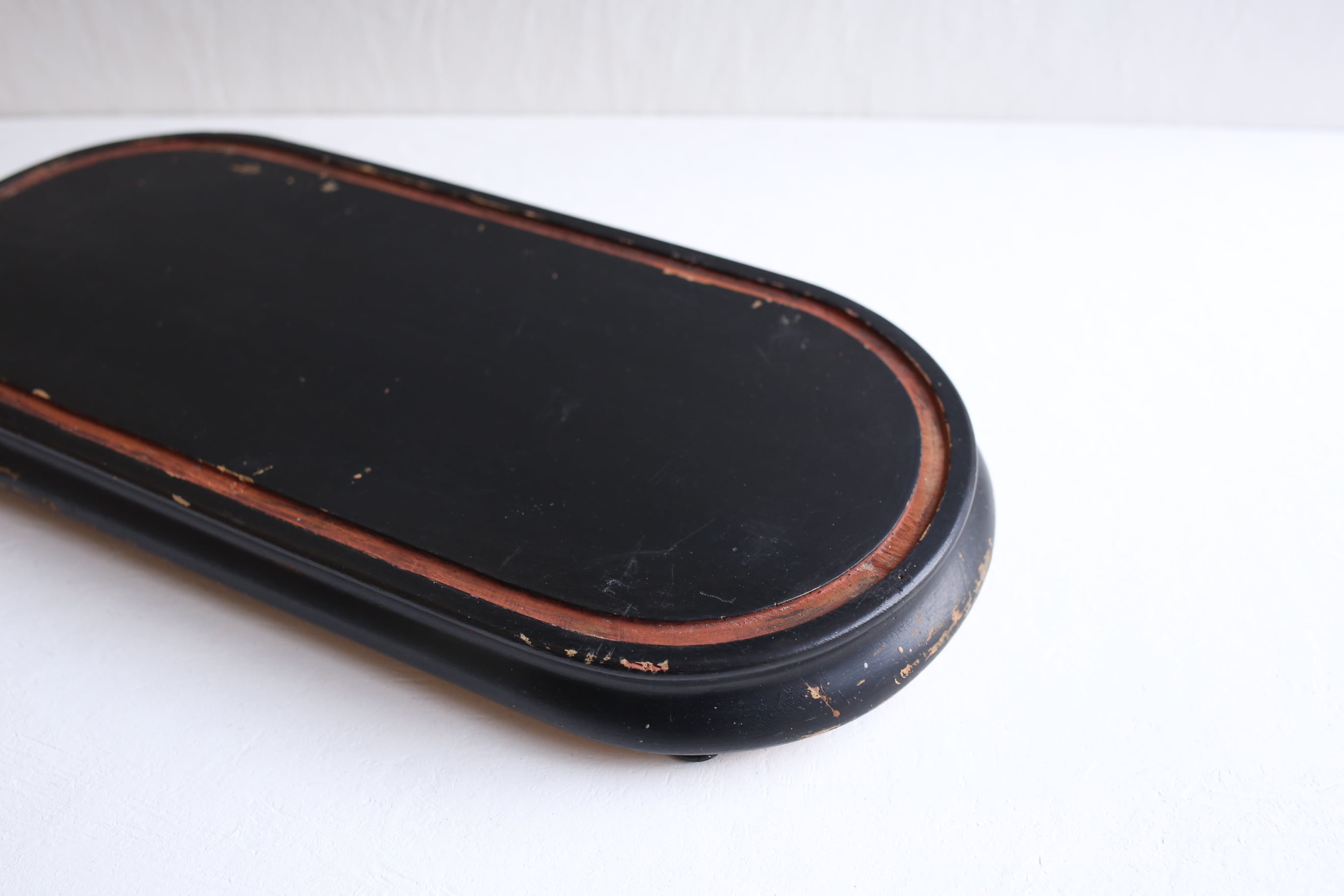 フランス アンティーク ヴィンテージ 木製の脚付きディスプレイ台(ガラスドーム用ベース)大 N-03475