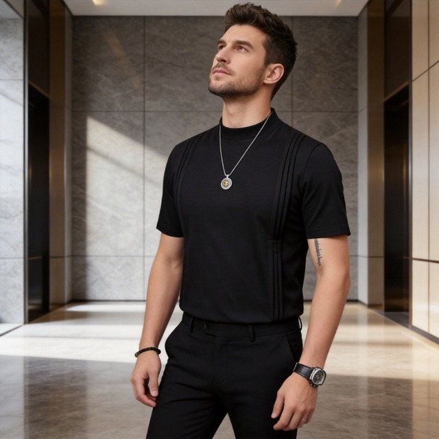 ストライプラウンドネックTシャツ（3color） M0667