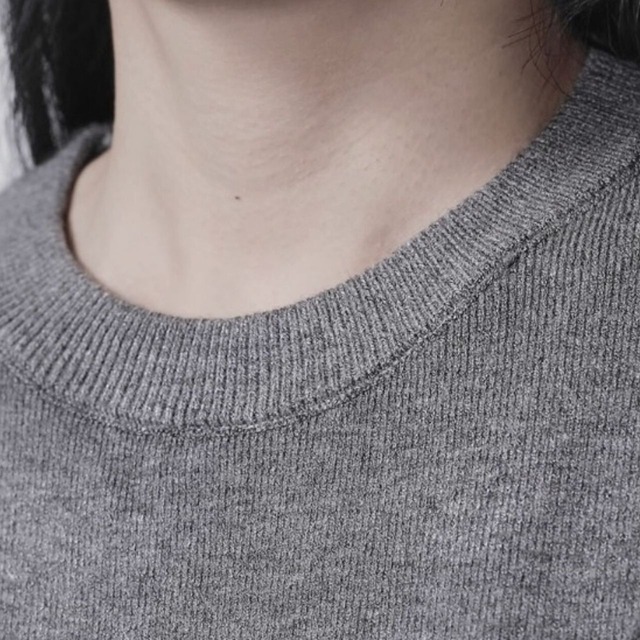 Asymmetrical hem oversized knit pullover C0838