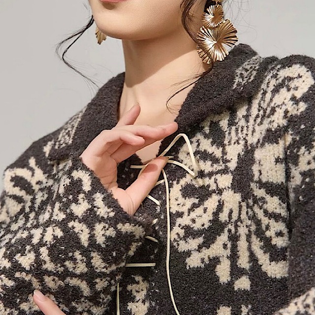 オープンフロント ヒップ丈 ニットカーディガン　YH9914