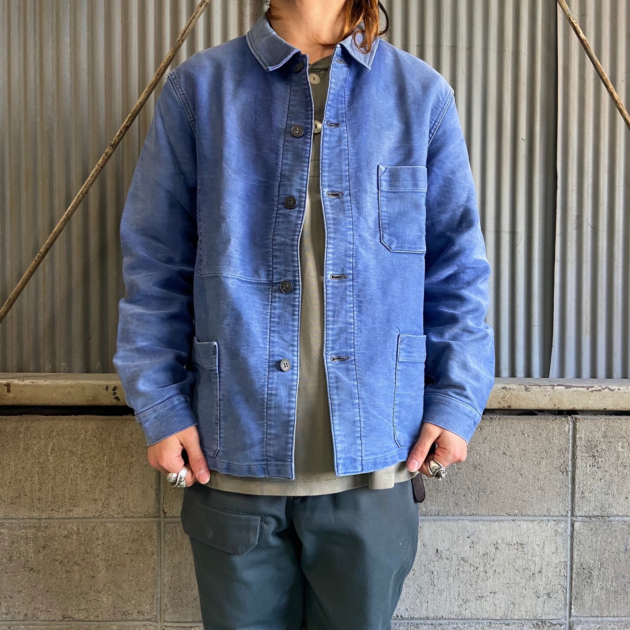50年代 50s Le Solide ブルー モールスキン ユーロワーク フレンチ 