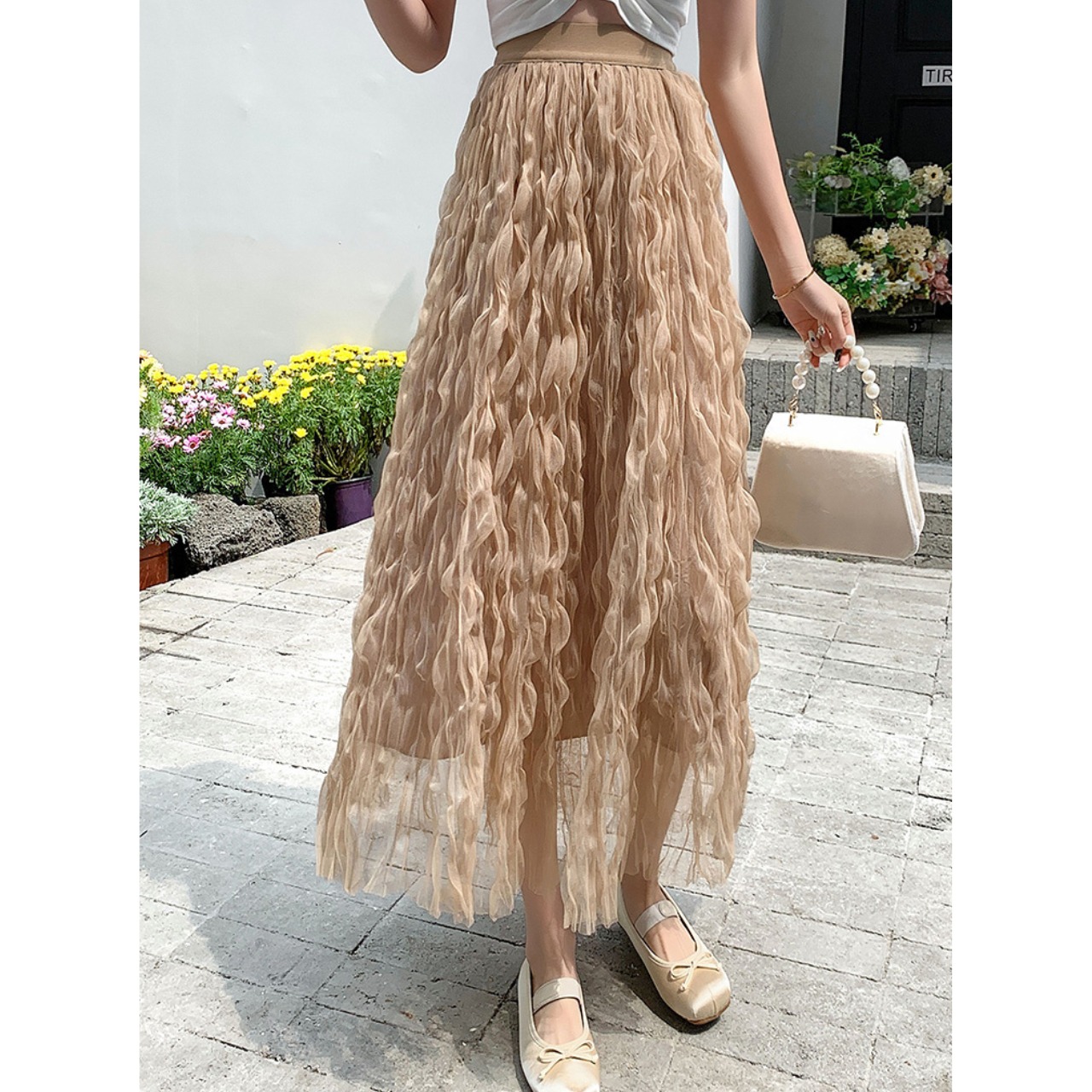 ウェーブ プリーツ ロング スカート 10213