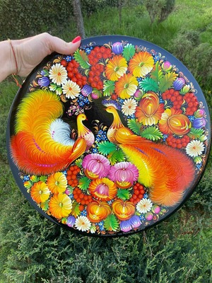ペトリキウカ塗りのプレート（ホロベッツ）40cm