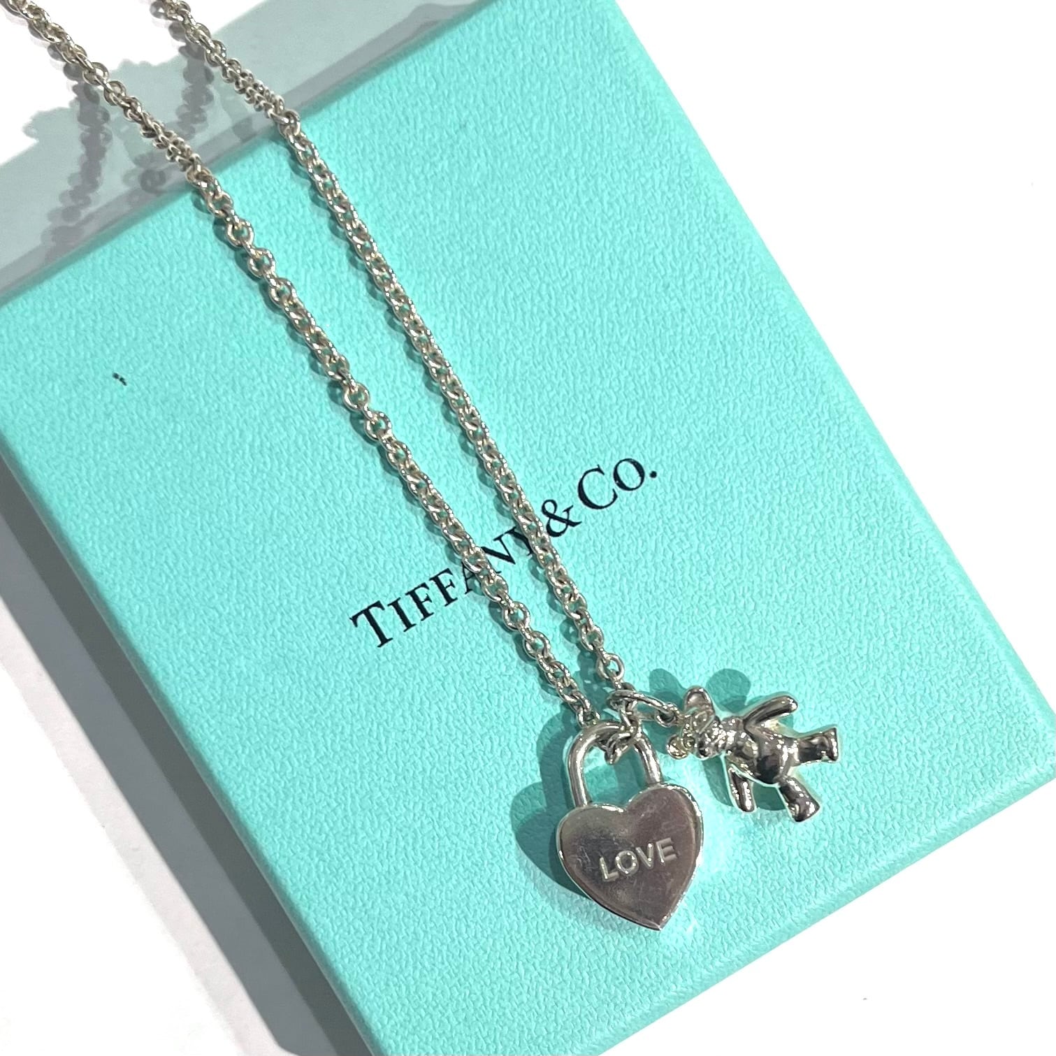 希少【TIFFANY&CO.】ティファニーアンドコーテディベア＆ハート カデナ