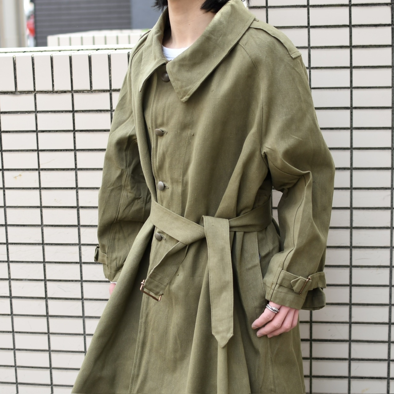 40's~ french army m-35 motorcycle coat