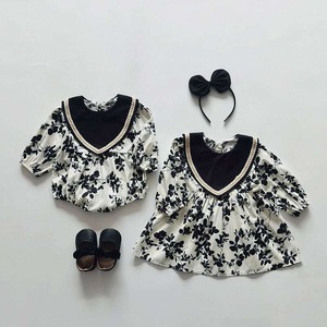 【春作】姉妹コーデ花柄ワンピースORロンパース