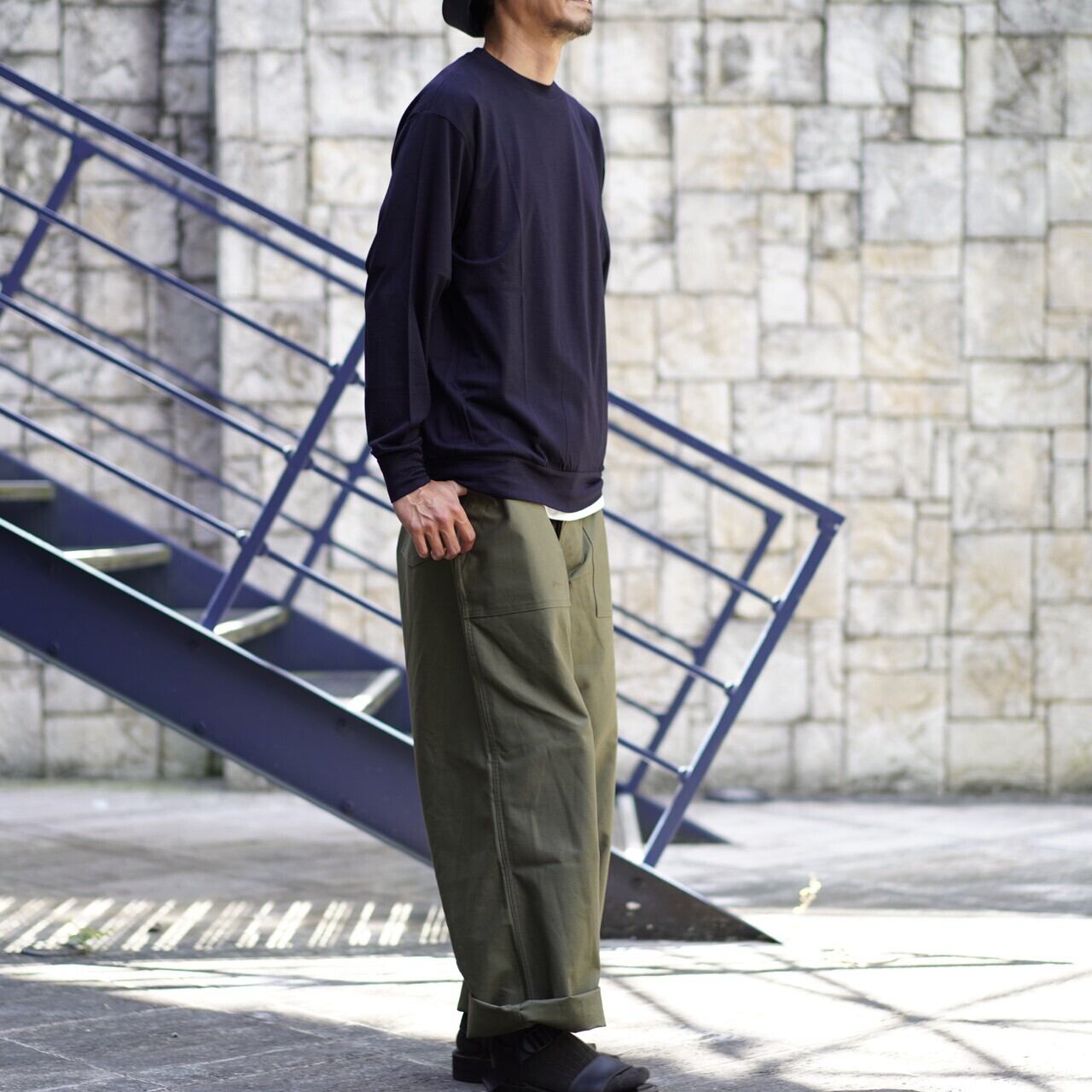 Comoli サマーウール長袖クルー border size3 23ss | mezcla.in