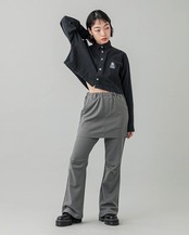 【X-girl】 FACE 2WAY LENGTH L/S SHIRT【エックスガール】