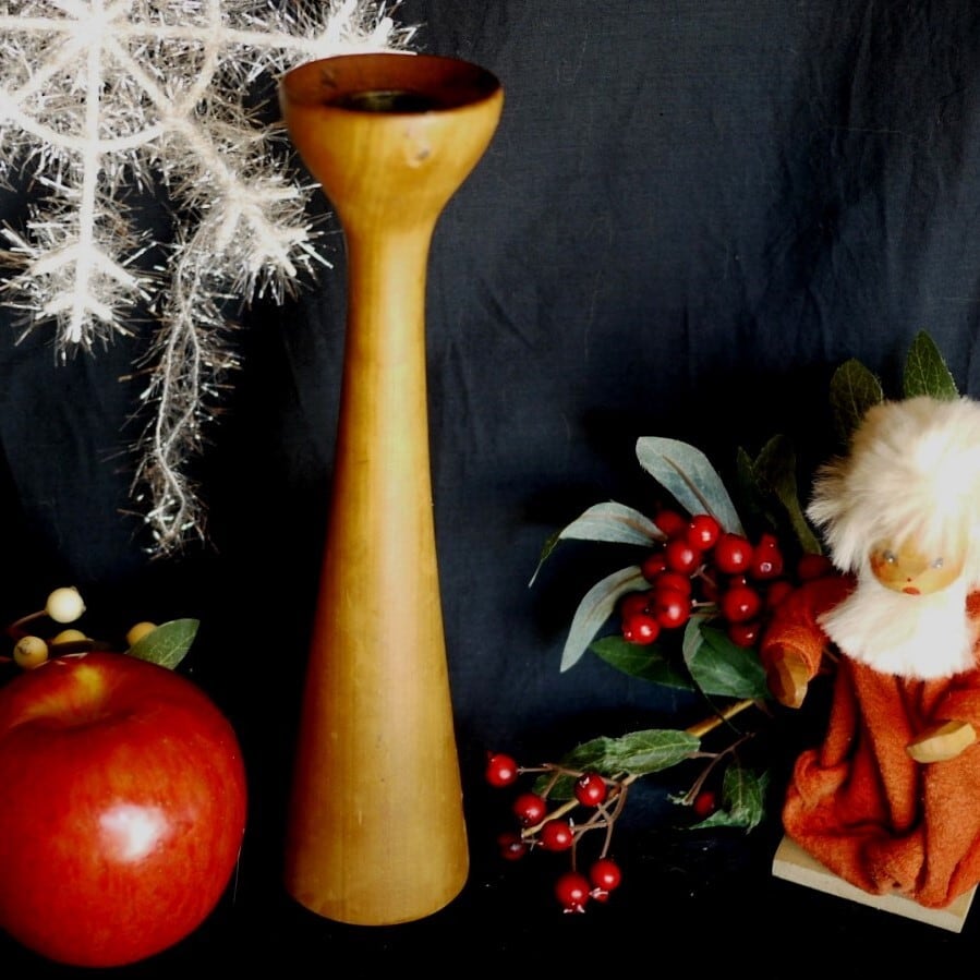 デンマーク H+F 木製燭台 ミッドセンチュリー モダン