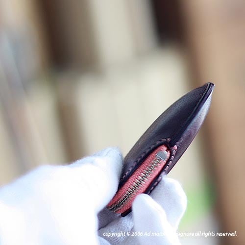 ふっくらしたコインケース "Luna" ・プラム×ピンク[受注制作品]