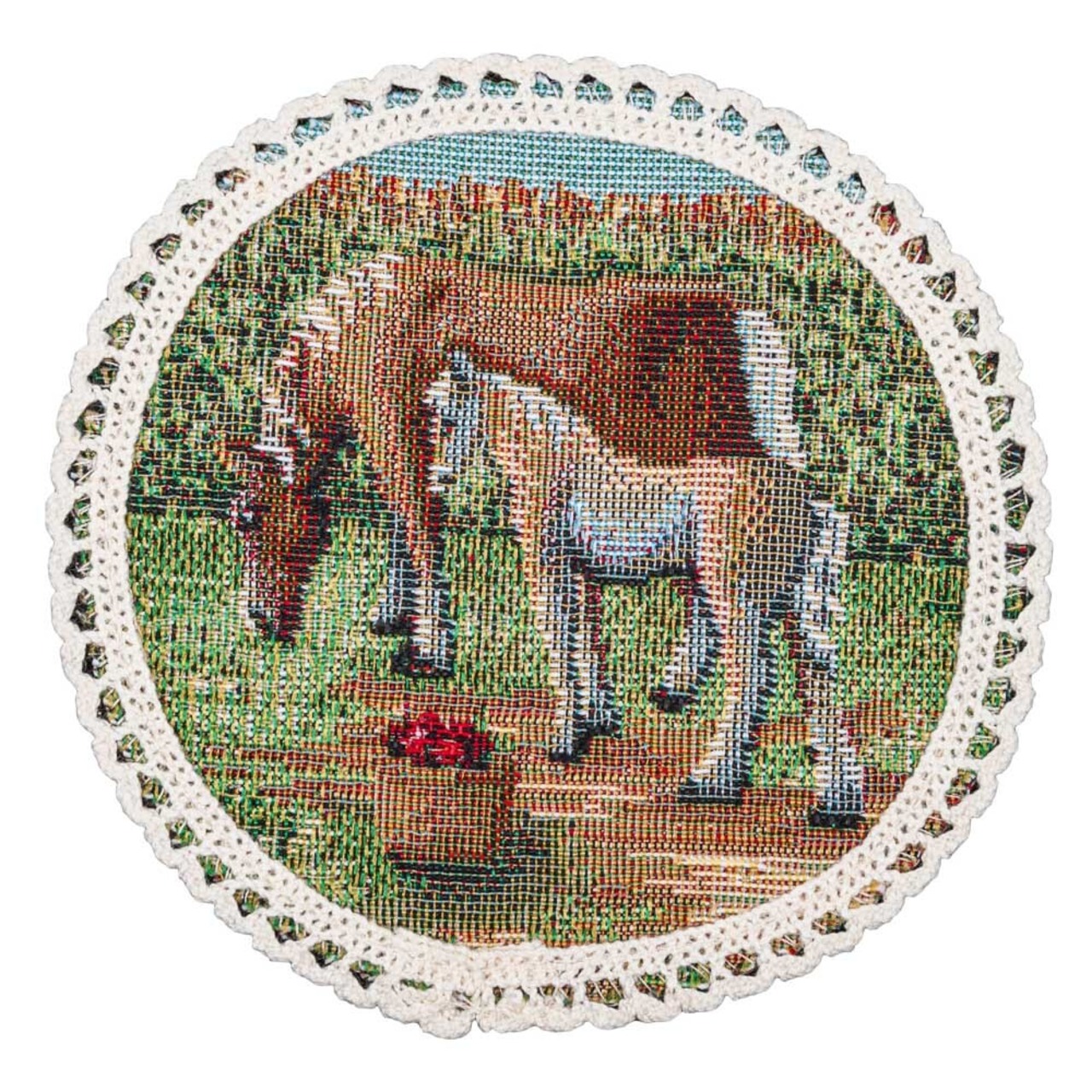 タペストリーラウンドコースター　馬　ホース　 ウクライナ製 - 1