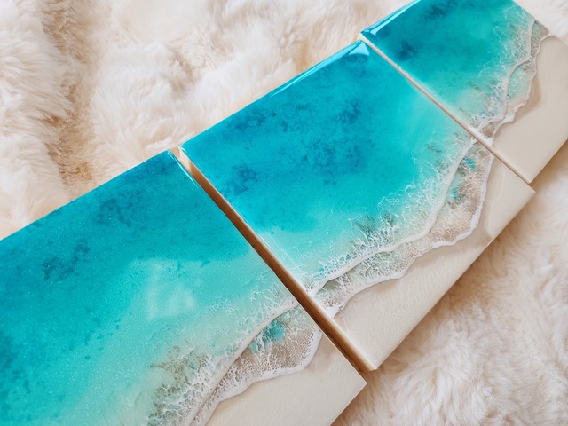 463.オーシャンレジンアート 3連パネル