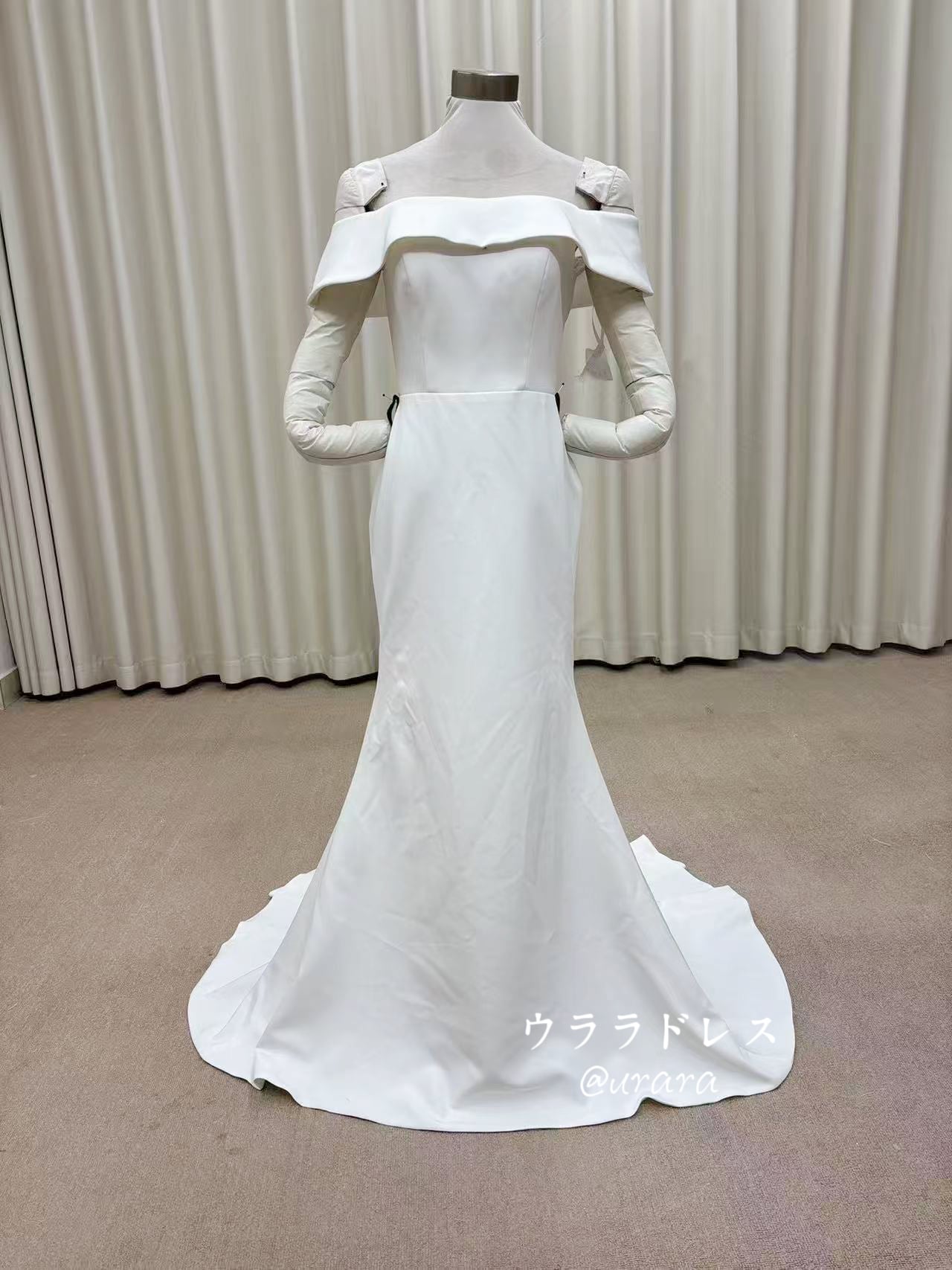 ワンショルダー リボン ノースリーブ ウエディングドレス | URARA BRIDES