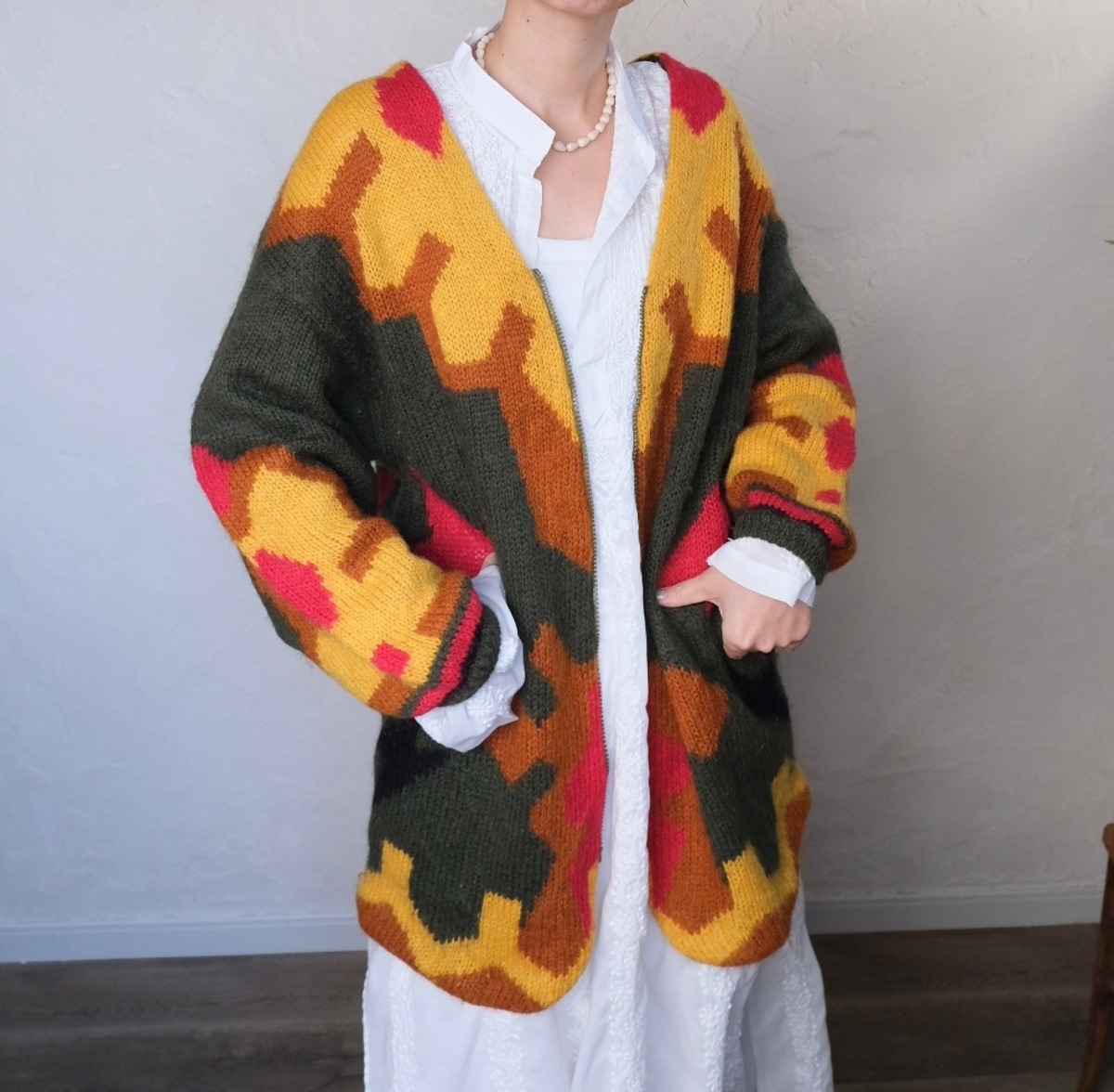 unique pattern knit cardigan | hug.vintage