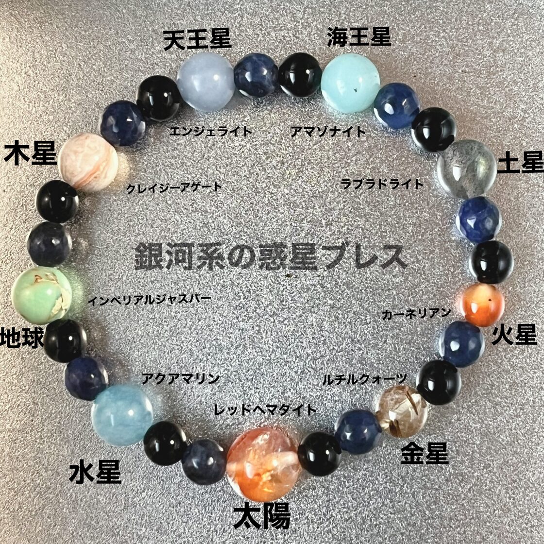神秘的に光輝く「銀河系の惑星」天然石ブレスレット | Pay ID