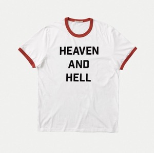 Nudie jeans ヌーディージーンズ  ROY HEVEN AND HELL WHITE 半袖プリントTEEシャツ　ホワイト