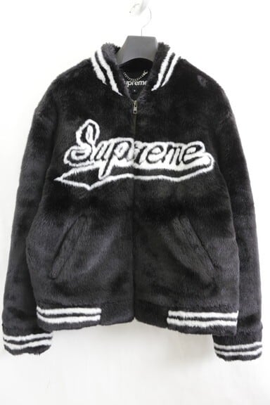 Supreme FAUX FUR VARSITY JACKET BLACK SMALL 360 05824 Supreme FAUX FUR VARSITY JACKET BLACK SMALL 360 05824