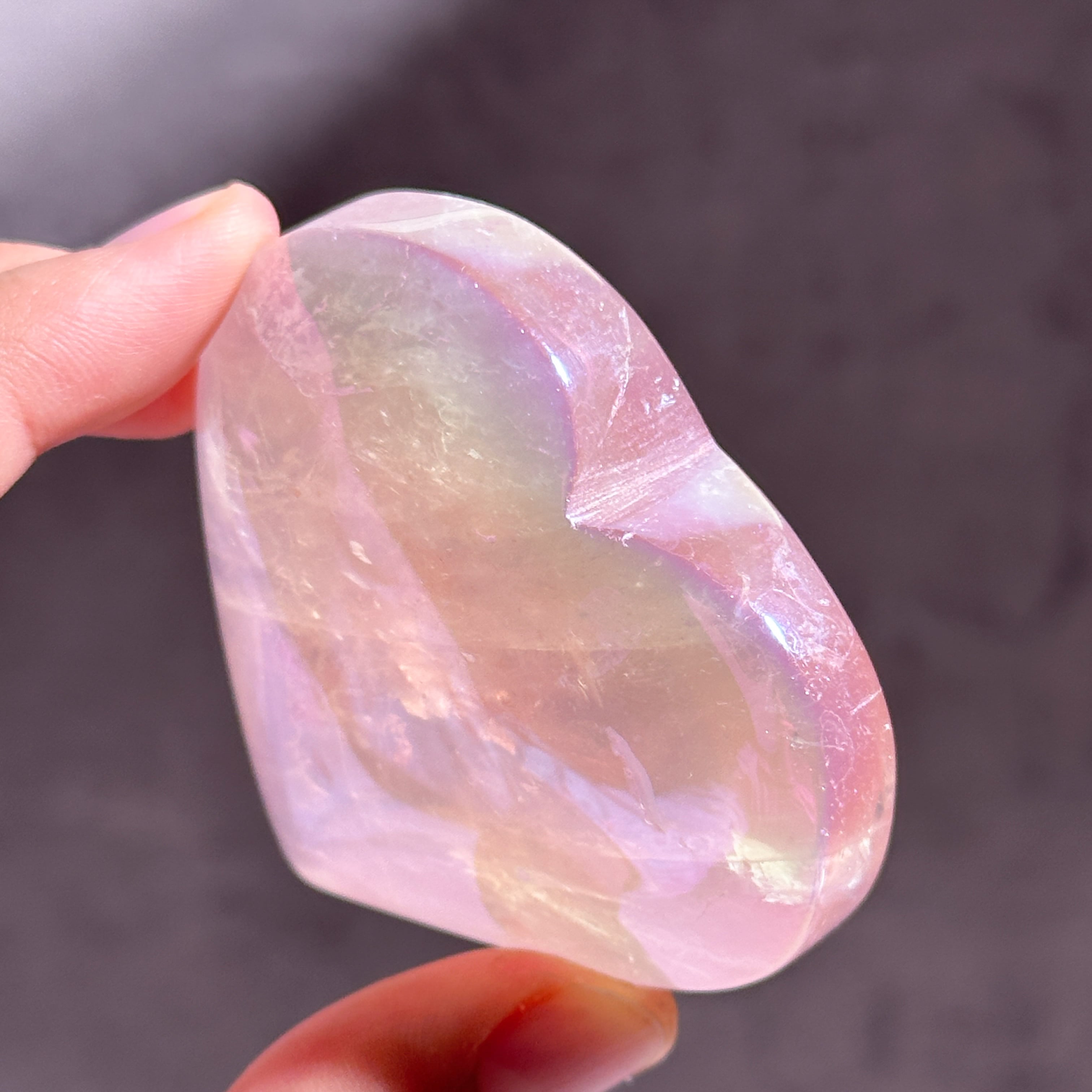 Big♡エンジェルオーラローズクォーツ ハート85♡ Angel Aura Rose