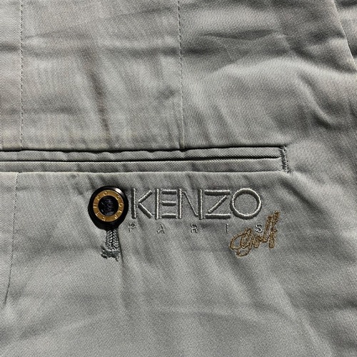 90s KENZO golf ライトブルー 無地 日本製 【W33】 詳細写真6