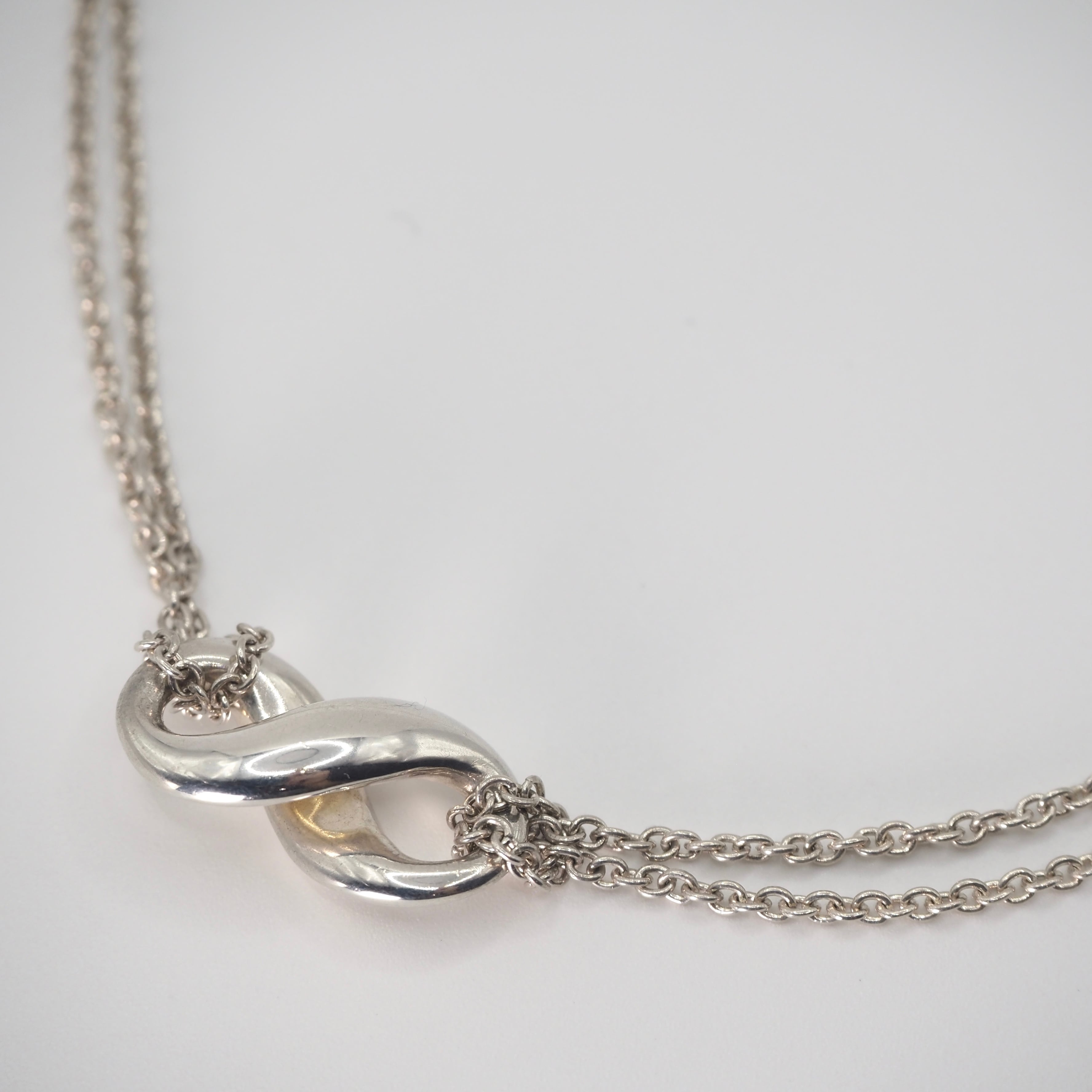 Tiffany&Co. インフィニティダブルチェーンネックレス シルバー925