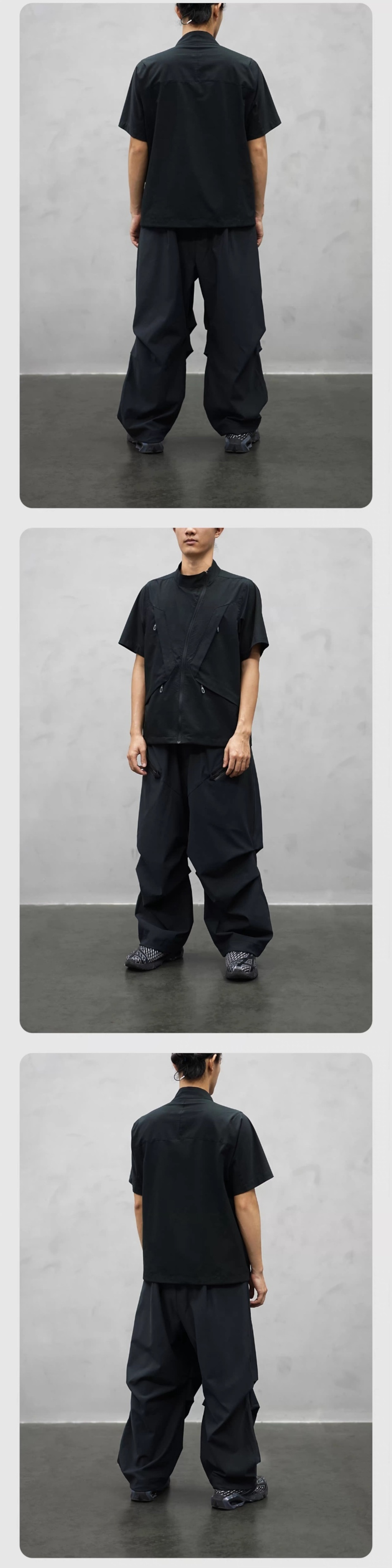 Nosucism_25SS_高通気クロススラントフロントマルチポケットシャツ