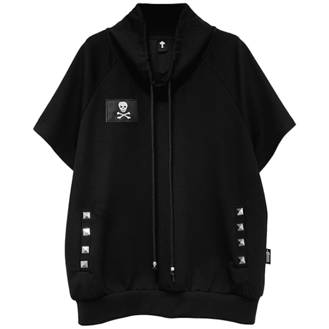 スカルワッペン スタッズポケットルーズトップス（lli_6867）