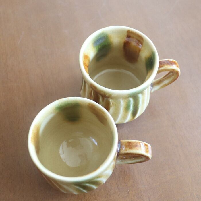 瀬戸赤津焼 拝戸窯稲山 マグカップ 三彩 SetoAkazu-yaki Mug #465 | 和